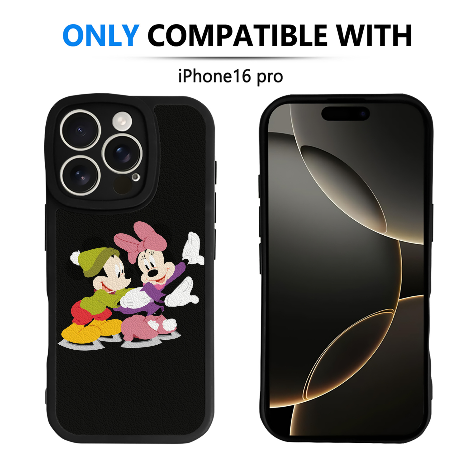 （画像用） ミッキーマウス Mickey Mouse 【iPhone 16シリーズ対応】シリコンスマホケース（レザー調） 材質：シリコン